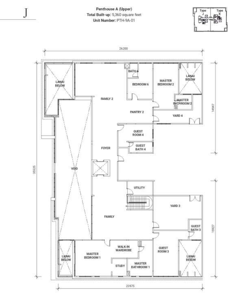 18 Madge Onsen Suite Penthouse A (Upper) · 5,360 sf · Unit PTH-9A-01 floor plan