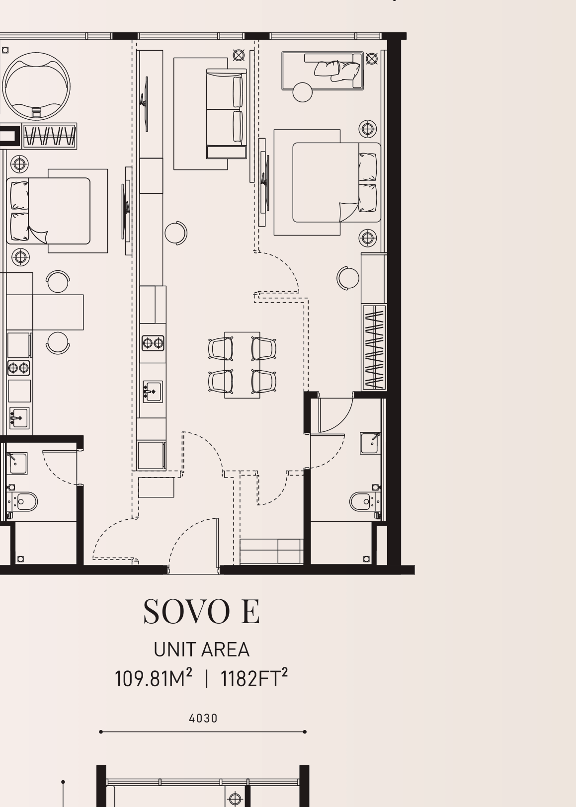 Armani Hallson SOVO E · 1,182 sf floor plan
