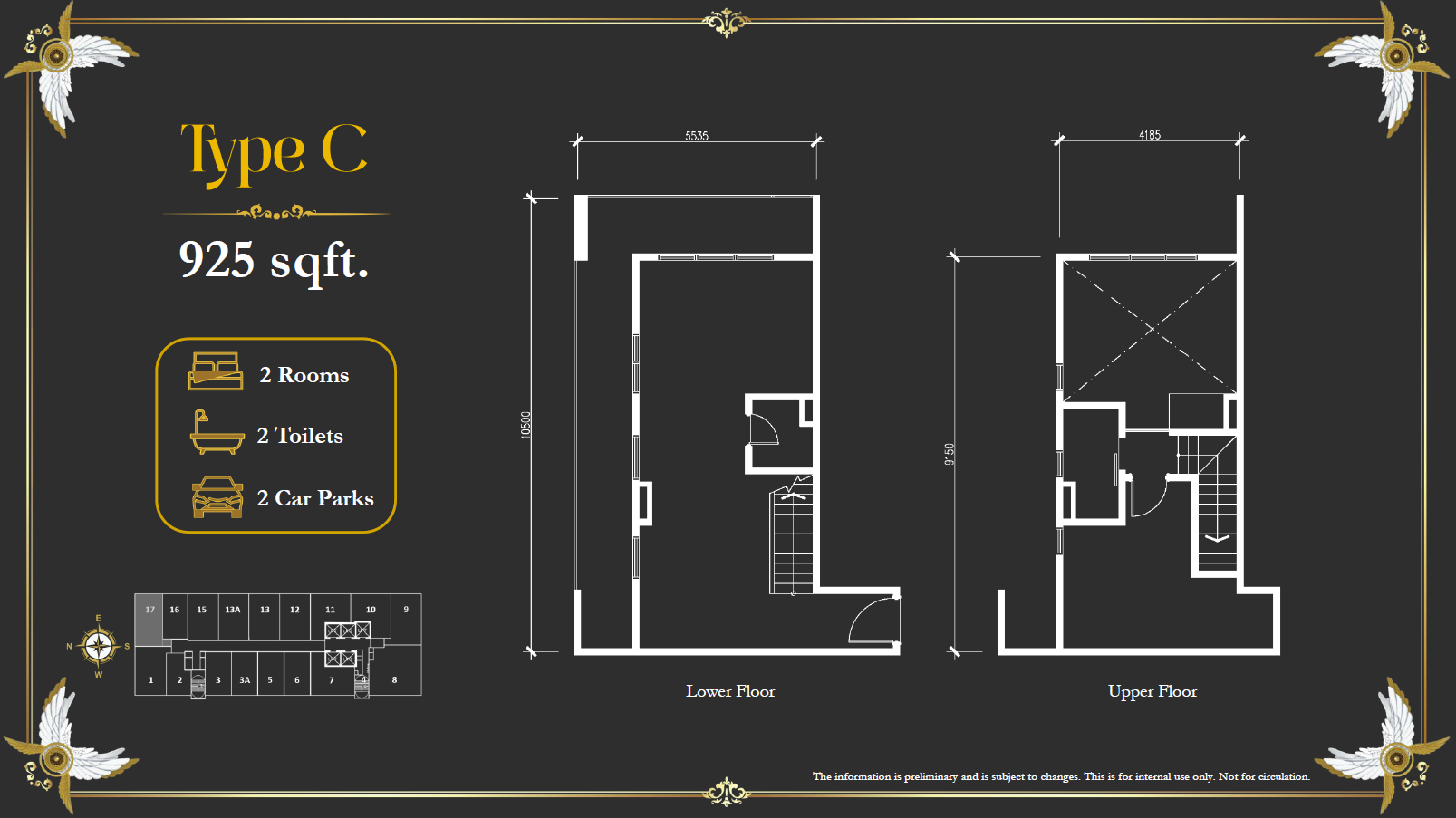 Arte Solaris Type C · 925 sf floor plan