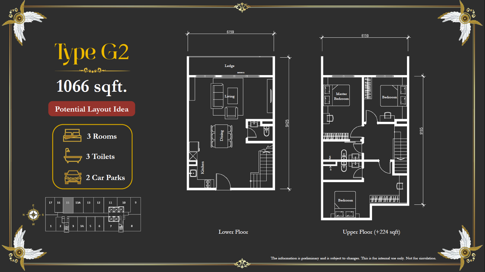 Arte Solaris Type G2 · 1,066 sf (Furnished Layout Idea) floor plan