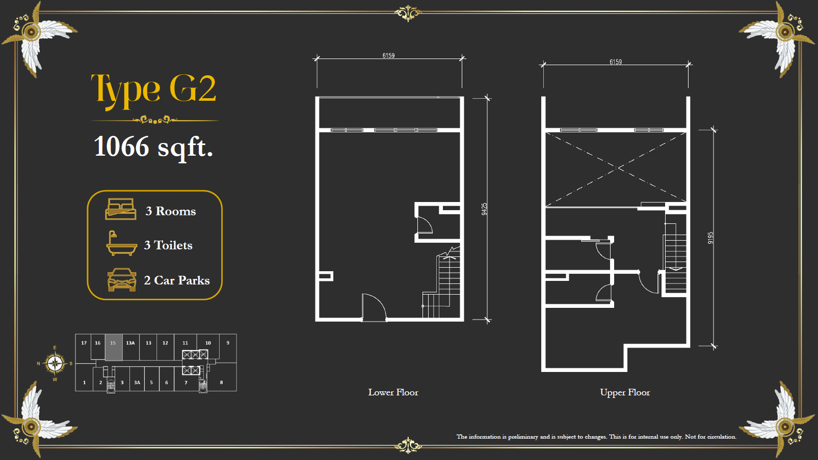 Arte Solaris Type G2 · 1,066 sf floor plan
