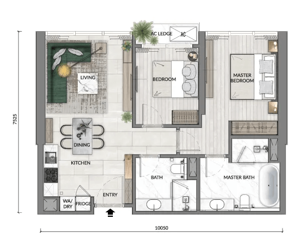 CORE Residence @ TRX Type B1 · 817 sf floor plan