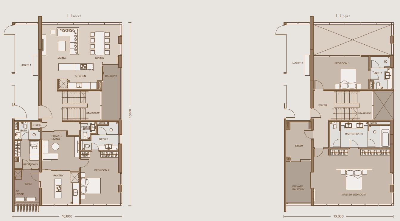One Eleven Menerung Type L · 3,714 sf · 4+5 (Corner Duplex) floor plan