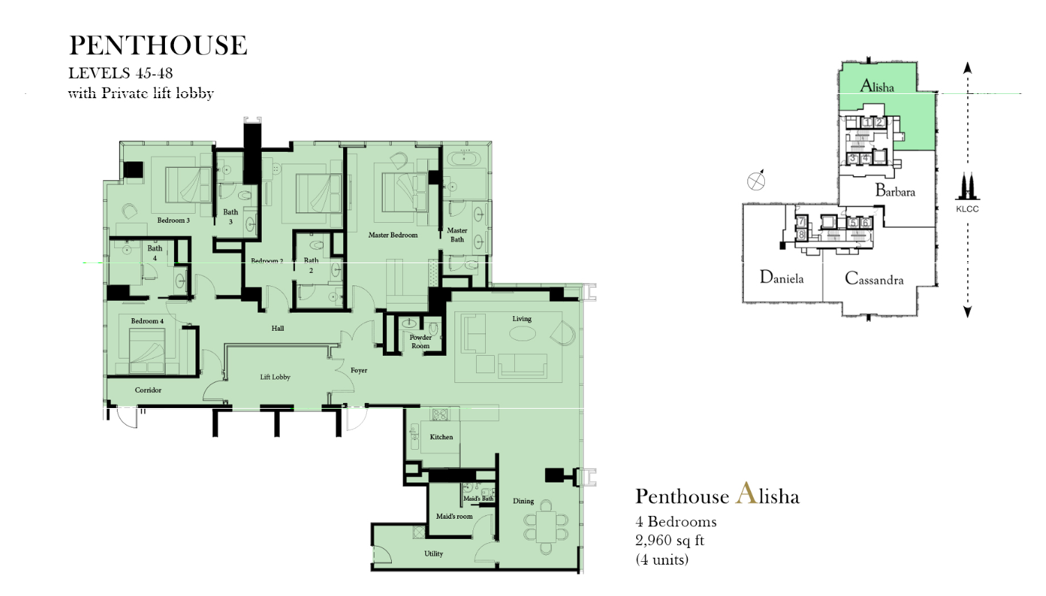 The Ritz-Carlton Residences Penthouse Alisha · 2,960 sf floor plan