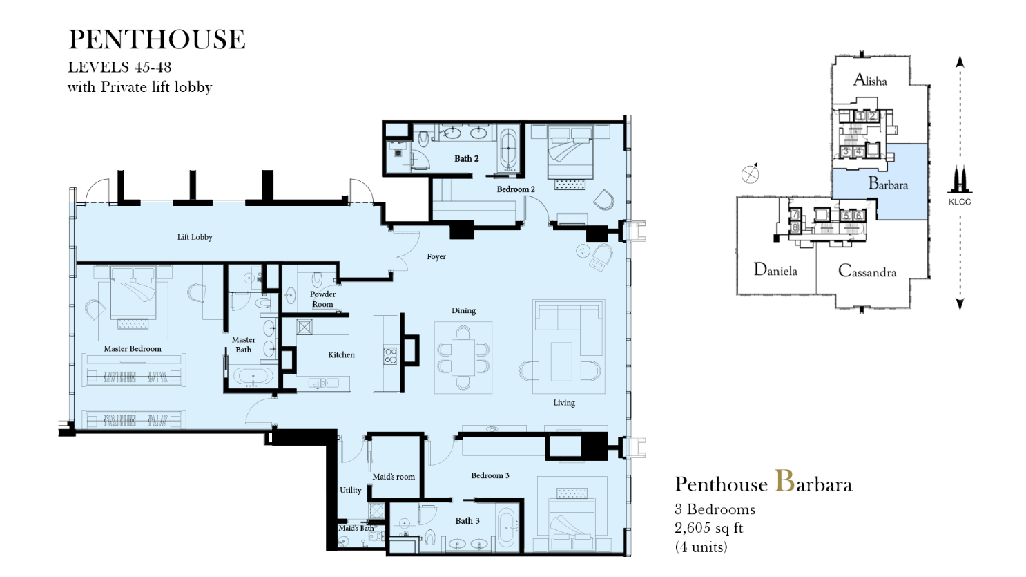 The Ritz-Carlton Residences Penthouse Barbara · 2,605 sf floor plan