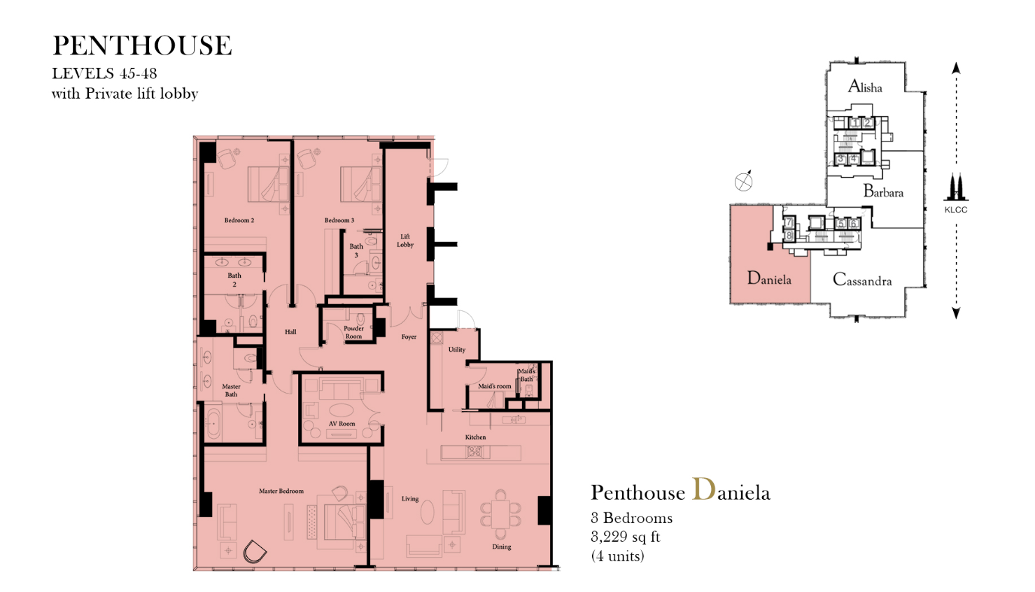 The Ritz-Carlton Residences Penthouse Daniela · 3,229 sf floor plan