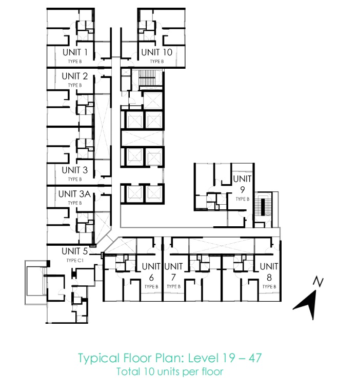 10 Stonor Floor Plate · Levels 19–47 floor plan
