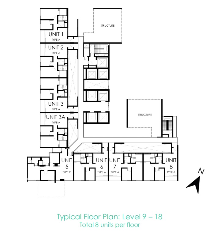 10 Stonor Floor Plate · Levels 9–18 floor plan