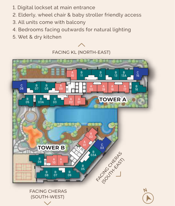 Sunway Velocity 3 Site Plan · Tower A & Tower B floor plan