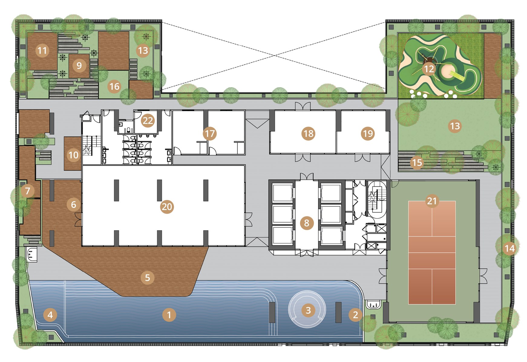 Sutera Suites Facilities · Level 8 Podium floor plan