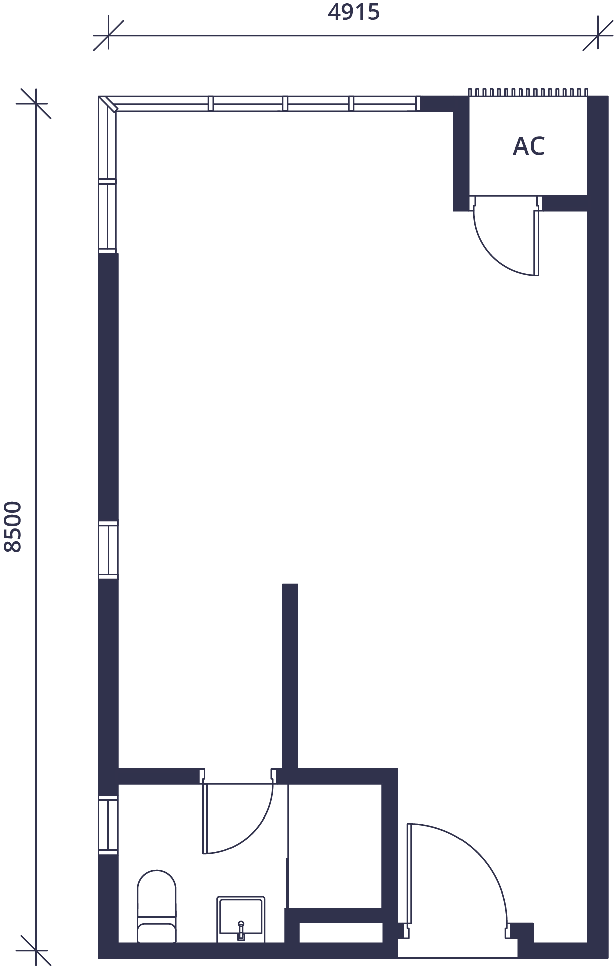 Sutera Suites Type A1 · ~450 sf floor plan